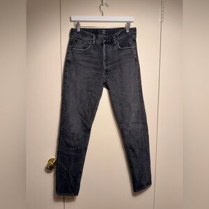 Talula x AGOLDE Size 27 High Rise Taper Jeans in Washed Black Pure Cotton